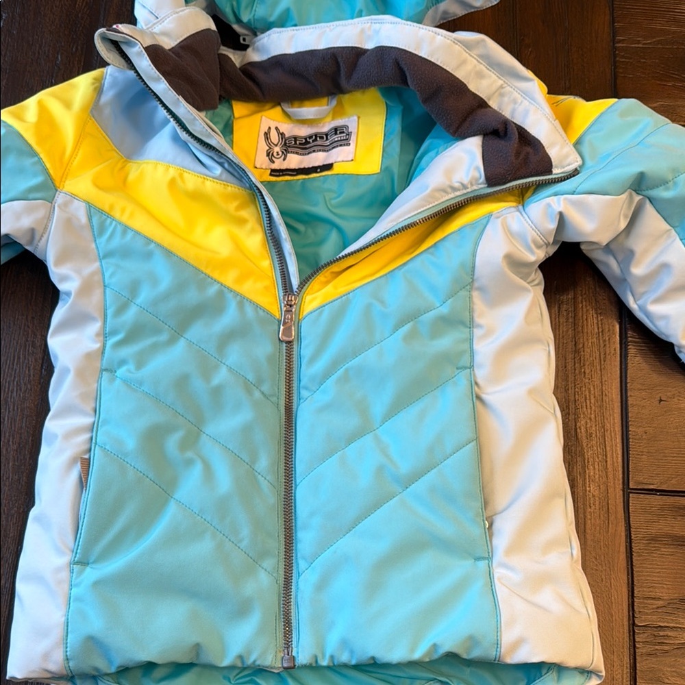 Spyder Kids Jacket - Light Blue and Yellow